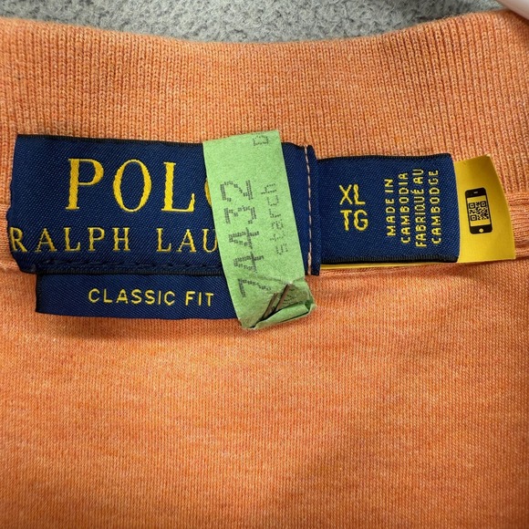 Polo Ralph Lauren Polo Shirt Mens XL Orange Classic Fit 100% Cotton Casual Knit - Picture 3 of 8